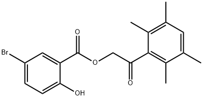 2-oxo-2-(2,3,5,6-tetramethylphenyl)ethyl 5-bromo-2-hydroxybenzoate 化学構造式