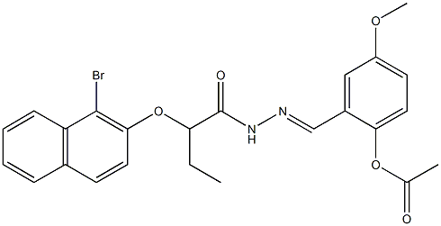 2-(2-{2-[(1-bromo-2-naphthyl)oxy]butanoyl}carbohydrazonoyl)-4-methoxyphenyl acetate|