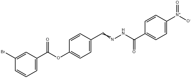 4-(2-{4-nitrobenzoyl}carbohydrazonoyl)phenyl 3-bromobenzoate Structure