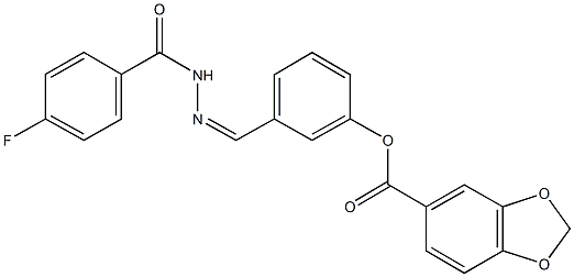 3-[2-(4-fluorobenzoyl)carbohydrazonoyl]phenyl 1,3-benzodioxole-5-carboxylate,352204-92-3,结构式