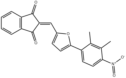 2-[(5-{4-nitro-2,3-dimethylphenyl}-2-furyl)methylene]-1H-indene-1,3(2H)-dione Structure