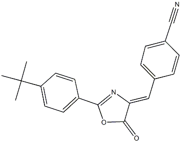 4-[(2-(4-tert-butylphenyl)-5-oxo-1,3-oxazol-4(5H)-ylidene)methyl]benzonitrile Structure