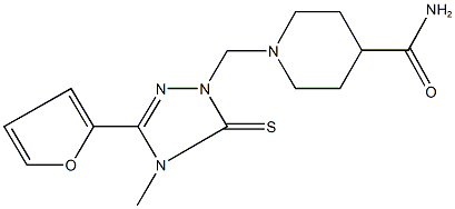 1-{[3-(2-furyl)-4-methyl-5-thioxo-4,5-dihydro-1H-1,2,4-triazol-1-yl]methyl}-4-piperidinecarboxamide Structure