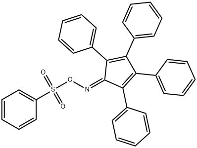 2,3,4,5-tetraphenyl-2,4-cyclopentadien-1-one O-(phenylsulfonyl)oxime 化学構造式