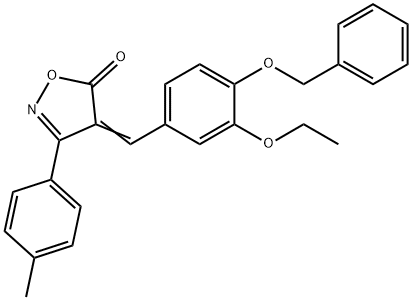 4-[4-(benzyloxy)-3-ethoxybenzylidene]-3-(4-methylphenyl)-5(4H)-isoxazolone Structure