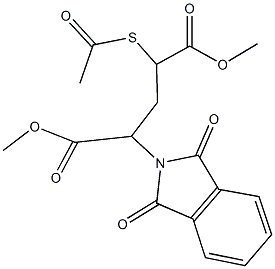 dimethyl 2-(acetylsulfanyl)-4-(1,3-dioxo-1,3-dihydro-2H-isoindol-2-yl)pentanedioate 化学構造式