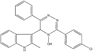 3-(4-chlorophenyl)-5-(2-methyl-1H-indol-3-yl)-6-phenyl-1,2,4-triazin-4(5H)-ol,352216-05-8,结构式