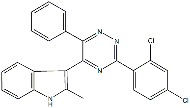 3-[3-(2,4-dichlorophenyl)-6-phenyl-1,2,4-triazin-5-yl]-2-methyl-1H-indole 结构式