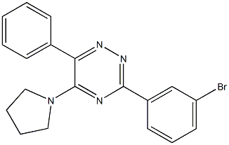 3-(3-bromophenyl)-6-phenyl-5-(1-pyrrolidinyl)-1,2,4-triazine Structure