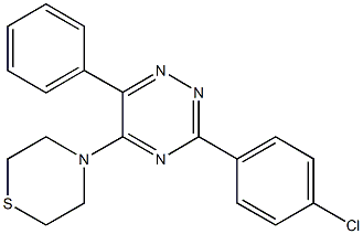 3-(4-chlorophenyl)-6-phenyl-5-(4-thiomorpholinyl)-1,2,4-triazine Structure