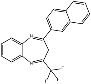 2-(2-naphthyl)-4-(trifluoromethyl)-3H-1,5-benzodiazepine 化学構造式