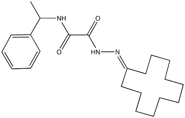 2-(2-cyclododecylidenehydrazino)-2-oxo-N-(1-phenylethyl)acetamide Struktur
