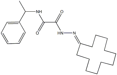 2-(2-cyclododecylidenehydrazino)-2-oxo-N-(1-phenylethyl)acetamide Structure