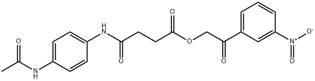 2-{3-nitrophenyl}-2-oxoethyl 4-[4-(acetylamino)anilino]-4-oxobutanoate Structure