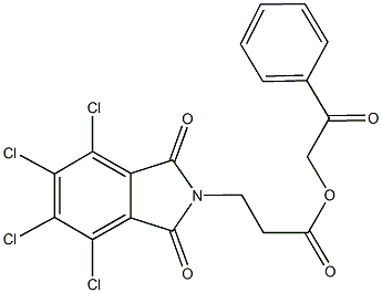 2-oxo-2-phenylethyl 3-(4,5,6,7-tetrachloro-1,3-dioxo-1,3-dihydro-2H-isoindol-2-yl)propanoate 化学構造式