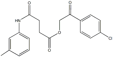 2-(4-chlorophenyl)-2-oxoethyl 4-oxo-4-(3-toluidino)butanoate Structure