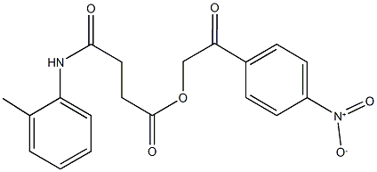 2-{4-nitrophenyl}-2-oxoethyl 4-oxo-4-(2-toluidino)butanoate 化学構造式