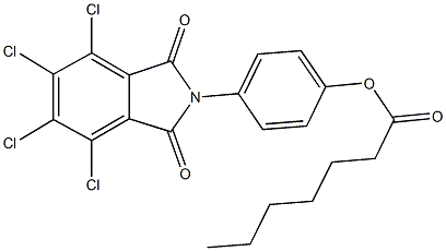 4-(4,5,6,7-tetrachloro-1,3-dioxo-1,3-dihydro-2H-isoindol-2-yl)phenyl heptanoate Structure