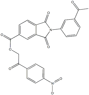 2-{4-nitrophenyl}-2-oxoethyl 2-(3-acetylphenyl)-1,3-dioxo-5-isoindolinecarboxylate,352219-08-0,结构式
