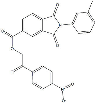 2-{4-nitrophenyl}-2-oxoethyl 2-(3-methylphenyl)-1,3-dioxo-5-isoindolinecarboxylate Struktur