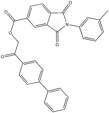 2-[1,1'-biphenyl]-4-yl-2-oxoethyl 2-(3-methylphenyl)-1,3-dioxo-5-isoindolinecarboxylate Structure
