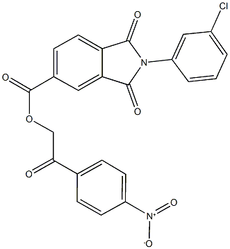 2-{4-nitrophenyl}-2-oxoethyl 2-(3-chlorophenyl)-1,3-dioxo-5-isoindolinecarboxylate Structure