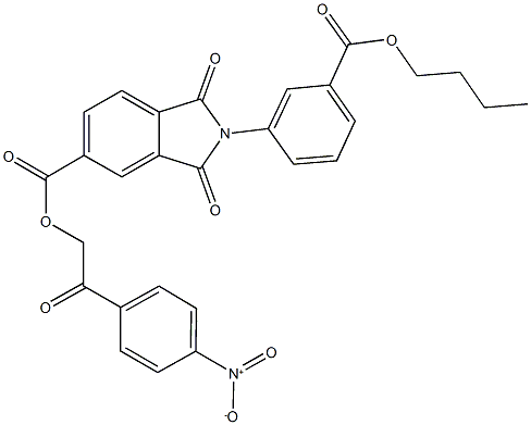 2-{4-nitrophenyl}-2-oxoethyl 2-[3-(butoxycarbonyl)phenyl]-1,3-dioxo-5-isoindolinecarboxylate,352219-27-3,结构式