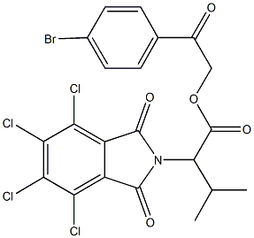 2-(4-bromophenyl)-2-oxoethyl 3-methyl-2-(4,5,6,7-tetrachloro-1,3-dioxo-1,3-dihydro-2H-isoindol-2-yl)butanoate Structure