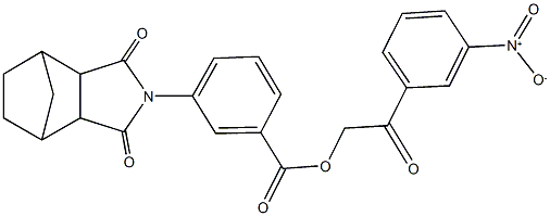 2-{3-nitrophenyl}-2-oxoethyl 3-(3,5-dioxo-4-azatricyclo[5.2.1.0~2,6~]dec-4-yl)benzoate 结构式