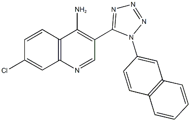 7-chloro-3-[1-(2-naphthyl)-1H-tetraazol-5-yl]-4-quinolinylamine Struktur