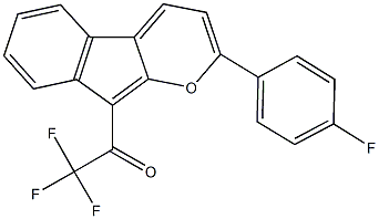 2,2,2-trifluoro-1-[2-(4-fluorophenyl)indeno[2,1-b]pyran-9-yl]ethanone,352223-53-1,结构式