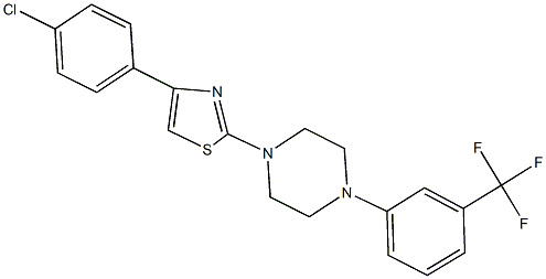 1-[4-(4-chlorophenyl)-1,3-thiazol-2-yl]-4-[3-(trifluoromethyl)phenyl]piperazine,352223-58-6,结构式
