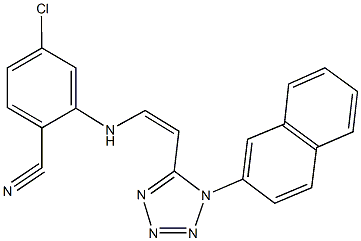 4-chloro-2-({2-[1-(2-naphthyl)-1H-tetraazol-5-yl]vinyl}amino)benzonitrile,352223-60-0,结构式