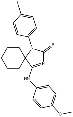 352223-74-6 1-(4-iodophenyl)-4-[(4-methoxyphenyl)imino]-1,3-diazaspiro[4.5]decane-2-thione