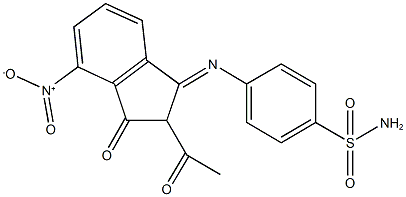 4-({2-acetyl-4-nitro-3-oxo-2,3-dihydro-1H-inden-1-ylidene}amino)benzenesulfonamide Structure