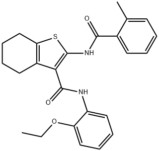 N-(2-ethoxyphenyl)-2-[(2-methylbenzoyl)amino]-4,5,6,7-tetrahydro-1-benzothiophene-3-carboxamide Structure