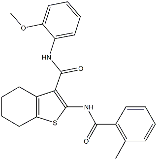 N-(2-methoxyphenyl)-2-[(2-methylbenzoyl)amino]-4,5,6,7-tetrahydro-1-benzothiophene-3-carboxamide,352226-62-1,结构式