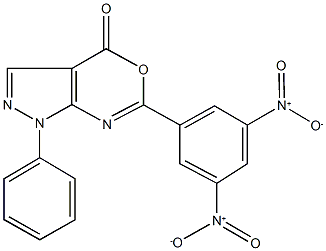 6-{3,5-bisnitrophenyl}-1-phenylpyrazolo[3,4-d][1,3]oxazin-4(1H)-one,352304-42-8,结构式