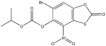 6-bromo-4-nitro-2-oxo-1,3-benzoxathiol-5-yl isopropyl carbonate,352304-46-2,结构式