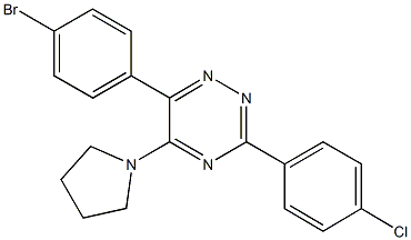 6-(4-bromophenyl)-3-(4-chlorophenyl)-5-(1-pyrrolidinyl)-1,2,4-triazine 结构式