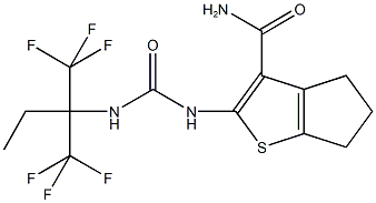 2-[({[1,1-bis(trifluoromethyl)propyl]amino}carbonyl)amino]-5,6-dihydro-4H-cyclopenta[b]thiophene-3-carboxamide|