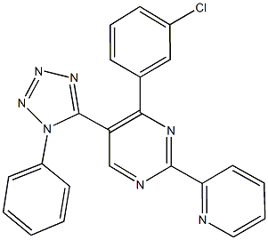 4-(3-chlorophenyl)-5-(1-phenyl-1H-tetraazol-5-yl)-2-(2-pyridinyl)pyrimidine|