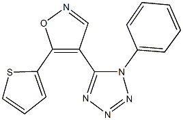 1-phenyl-5-[5-(2-thienyl)-4-isoxazolyl]-1H-tetraazole Structure