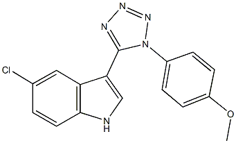 5-chloro-3-[1-(4-methoxyphenyl)-1H-tetraazol-5-yl]-1H-indole Struktur