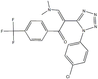 2-[1-(4-chlorophenyl)-1H-tetraazol-5-yl]-3-(dimethylamino)-1-[4-(trifluoromethyl)phenyl]-2-propen-1-one 化学構造式