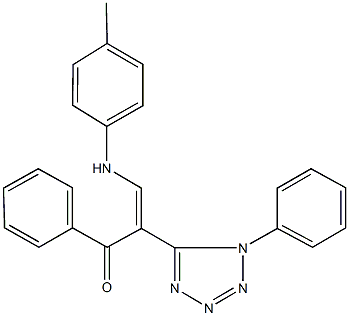 1-phenyl-2-(1-phenyl-1H-tetraazol-5-yl)-3-(4-toluidino)-2-propen-1-one Structure