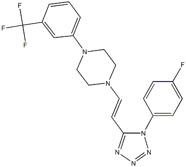 1-{2-[1-(4-fluorophenyl)-1H-tetraazol-5-yl]vinyl}-4-[3-(trifluoromethyl)phenyl]piperazine,352319-59-6,结构式