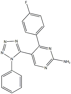 4-(4-fluorophenyl)-5-(1-phenyl-1H-tetraazol-5-yl)-2-pyrimidinamine Struktur
