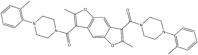 2,6-dimethyl-3,7-bis{[4-(2-methylphenyl)-1-piperazinyl]carbonyl}furo[2,3-f][1]benzofuran,352328-47-3,结构式