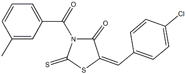 5-(4-chlorobenzylidene)-3-(3-methylbenzoyl)-2-thioxo-1,3-thiazolidin-4-one,352330-80-4,结构式